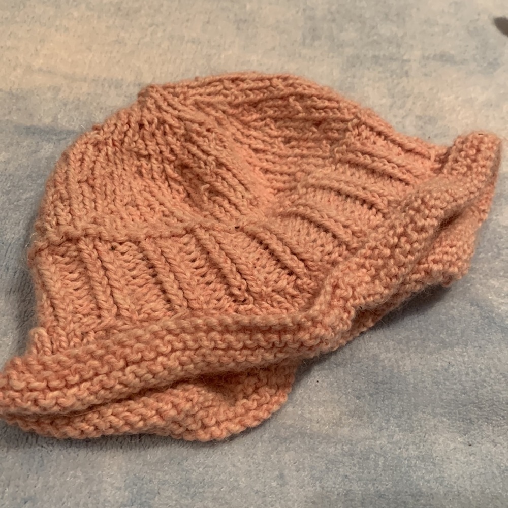 Wool! Hand knit dress with matching hat - Picture 3 of 5